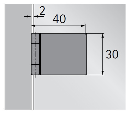 Glastürscharnier ET 5150 Z vernickelt matt