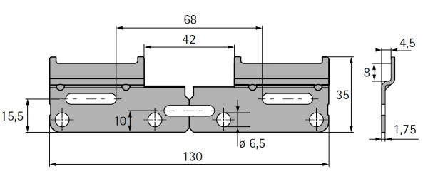 Aufhängeschiene Tyb L abknickbar (Länge 130mm)