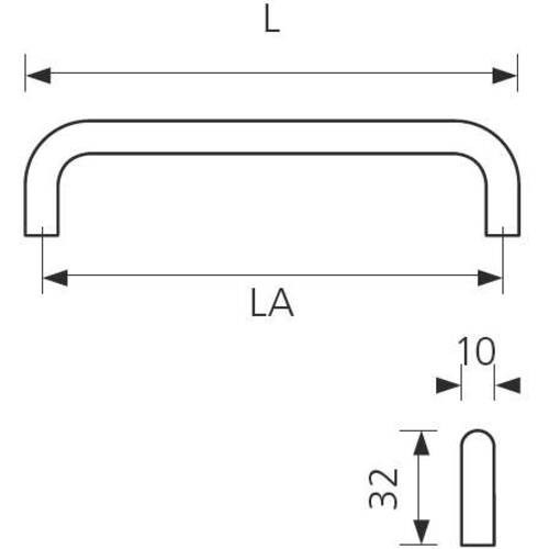 Möbelgriff -Ceredo- BA 352mm, Edelstahl gebürstet