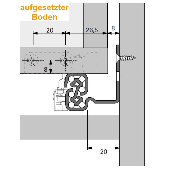 Quadro V6 Vollauszug mit Silent System 420mm