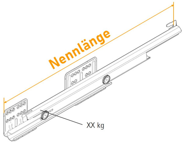 Actro mit Silent System für ArciTech Nennl. 550mm, Korpusseite 19mm, 40kg