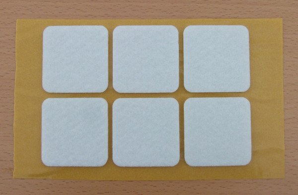 Filzgleiter quadratisch, selbstklebend, 40/40 x 3mm (6 Stück)