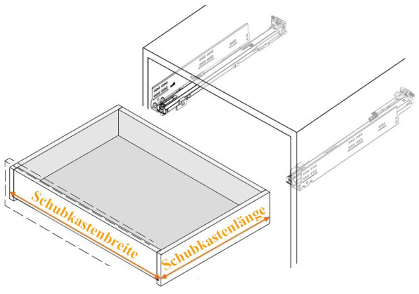 Holzschubkastenlänge 310mm, Breite von 401mm bis 500mm