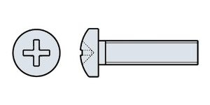 Metallschrauben Pan-Head, Pozi DIN 7985, verzinkt, M 6/60 50 Stück