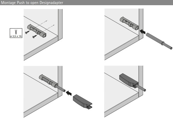 Adapter für Push to open Pin