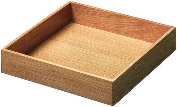 Box 3, Eiche lackiert B/T/H: 236 x 236 x 43 mm