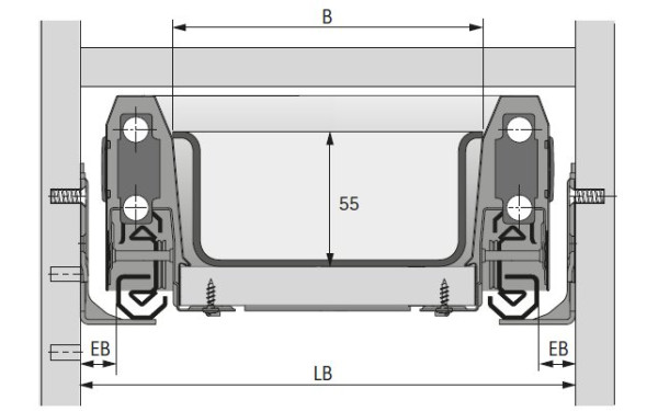 Besteckeinsatz OrgaTray 440 Breite: 451 bis 500mm Tiefe: 441 bis 520mm