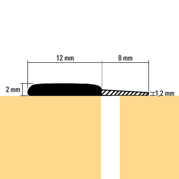 Anschlagdichtung mit Weichlippe RAL 7038 250cm