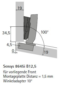 Winkeladapter für Kreuzmontageplatten 10°