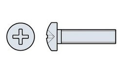 Metallschrauben Pan-Head, Pozi DIN 7985, verzinkt, M 5/40 ( 100 Stück )