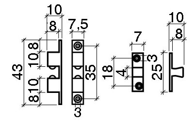 Doppelkugelschnäpper IDEAL 43mm vernickelt