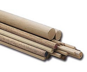 Dübelstab 15mm - Buche geriffelt 1000mm (5 Stück)