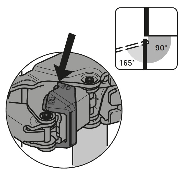 Öffnungswinkelbegrenzer für Sensys 8657i 90° / 135°