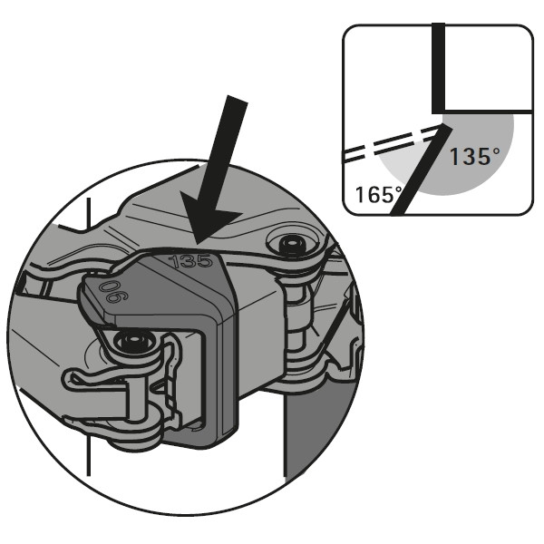 Öffnungswinkelbegrenzer für Sensys 8657i 90° / 135°