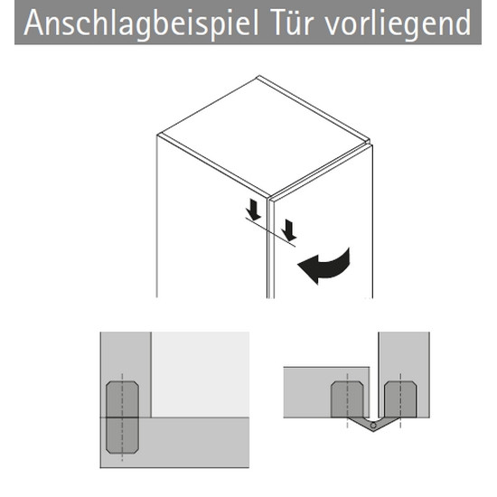 Möbel Einlass-Scharnier SOSS 13 x 44mm messingfarbig
