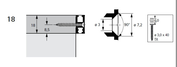 Profilset 2 Profile SlideLine M Profilhöhe 18mm, Länge 250cm