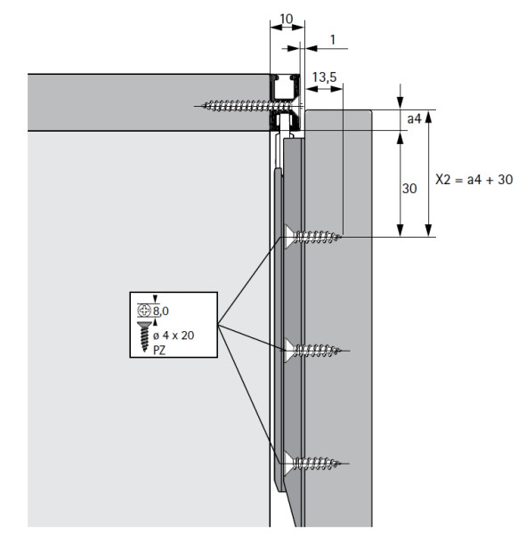 Profilset 2 Profile SlideLine M Profilhöhe 18mm, Länge 250cm