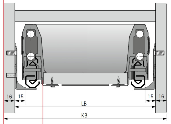 Actro mit Silent System für ArciTech Nennl. 270mm, Korpusseite 16mm, 10kg