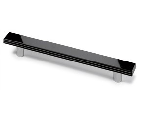 Möbelgriff -Darfo- Bohrabstand 224mm Chrom Optik, schwarz glanz