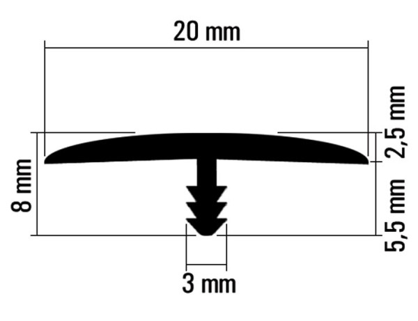 Stegkante PVC 25m Reinweiß 20mm breit