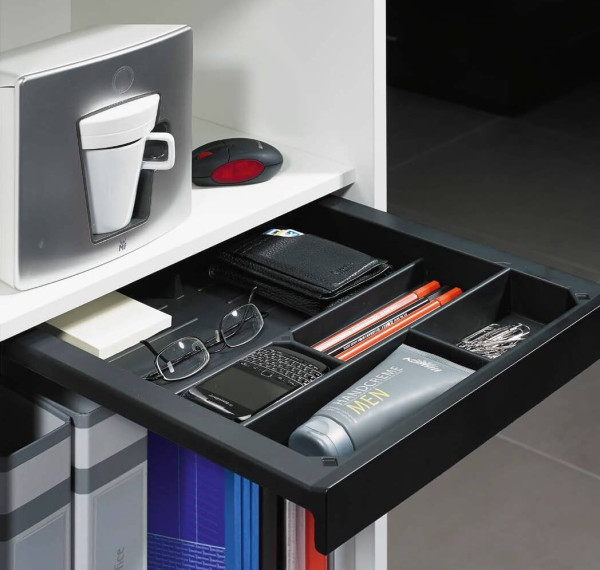 SmarTray Schreibmaterial-Schale 40 mm, Kunststoff, alufinish