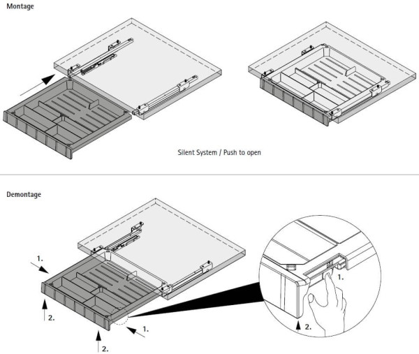 Quadro 12 mit Zuhaltung für SmarTray Schalensystem (Garnitur)