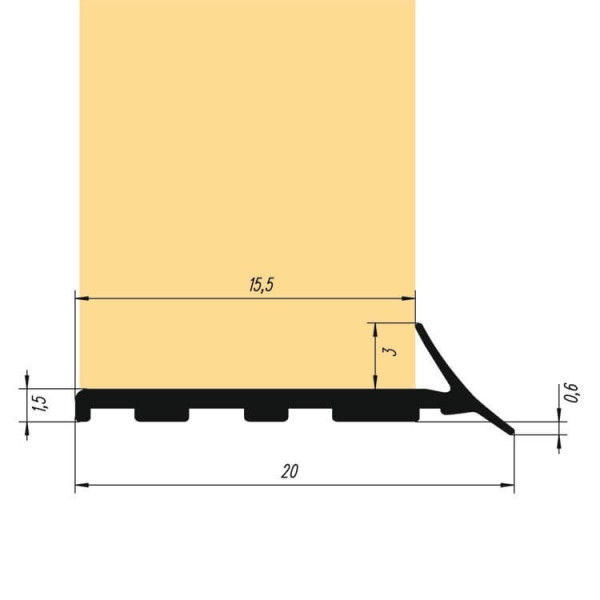 Dichtprofil gerollt, 16 mm, Transparent, 5000 mm