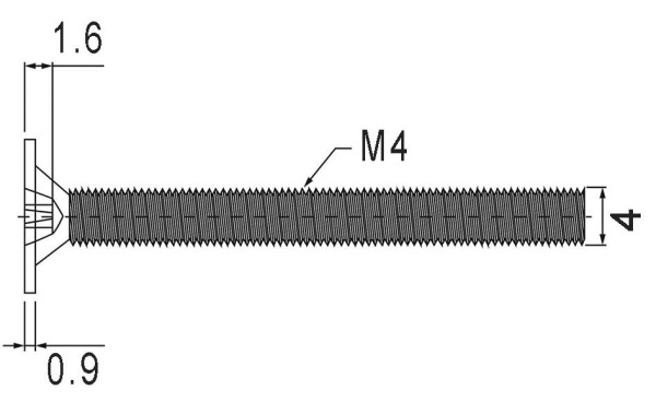Möbelgriffschrauben mit Senkkopf M4 x 25mm (100 Stück)