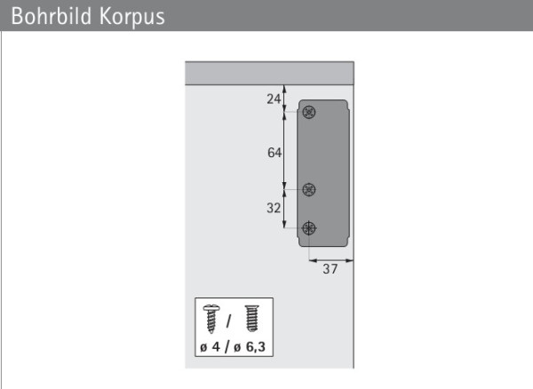 Klappenbeschlag Lift exact Öffnungswinkel 75°