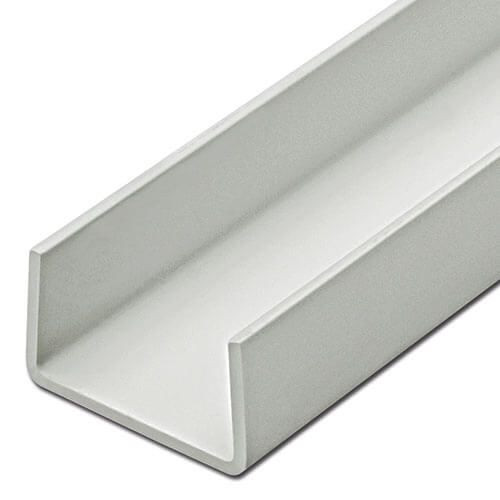 U-Profil 16mm Lichtgrau RAL 7035 Länge 260cm