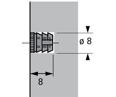 Einschlagmuffe Nylon Durchmesser 8mm, Innengewinde M4 (100 Stück)
