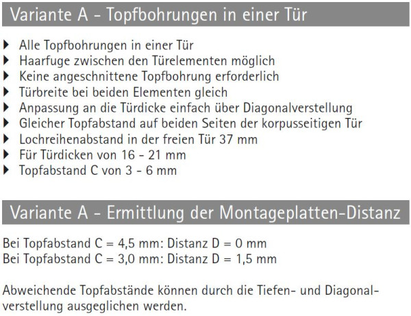 Topfscharnier Intermat 9930 mit Topf im Sensys Design für Eckschrankfalttüren