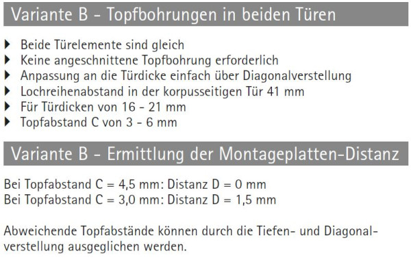 Topfscharnier Intermat 9930 mit Topf im Sensys Design für Eckschrankfalttüren