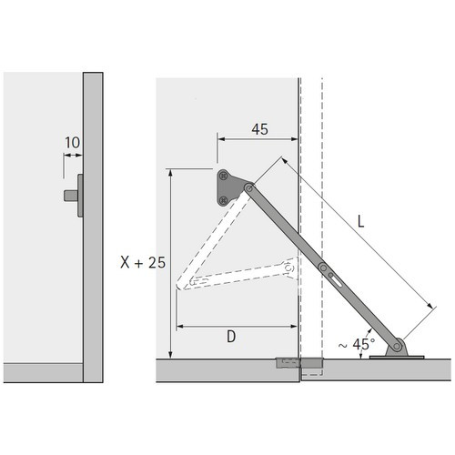 Klappenhalter KH (Länge 200mm)