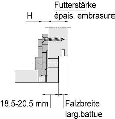 Anschraubtaschen V 3630 schwarz, Bauhöhe 6,8 mm