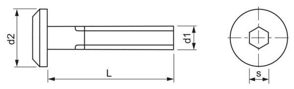 Flachkopfschraube M6x 50 Güte 4.8 verzinkt mit ISK SW 4