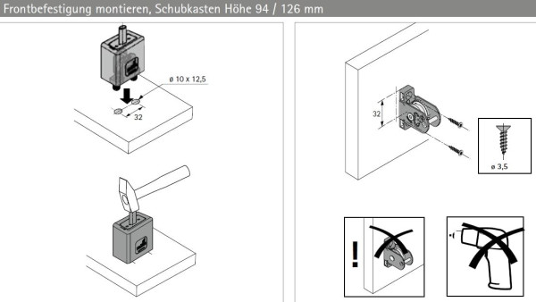 ArciTech 94mm - Nennlänge 500mm - Korpusbreite 350mm silber