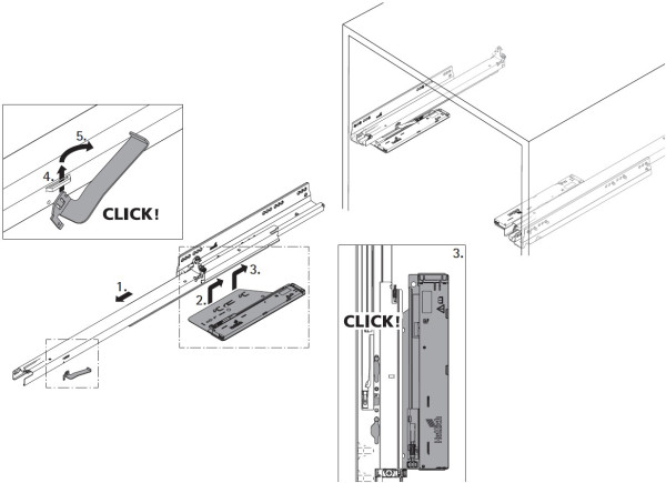 Öffnungssystem Push-to-open Silent 10kg für Actro 5D / Actro YOU