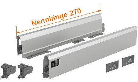 Set ArciTech 94mm - Nennlänge 270mm - variable Korpusbreite, silber