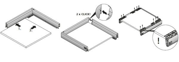 Set ArciTech 94mm - Nennlänge 270mm - variable Korpusbreite, silber