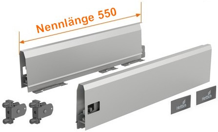 Set ArciTech 126mm - Nennlänge 550mm - variable Korpusbreite, silber