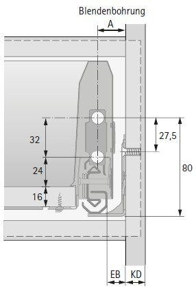 Set ArciTech 126mm - Nennlänge 550mm - variable Korpusbreite, silber