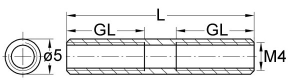 Gewindehülse 30mm M4