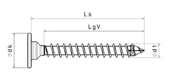 3,5 x 40mm Rückwandschraube Vollgewinde TX20 (200 St.)
