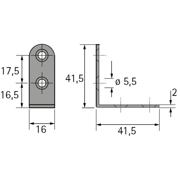 Universalwinkel 41,5mm / 41,5mm