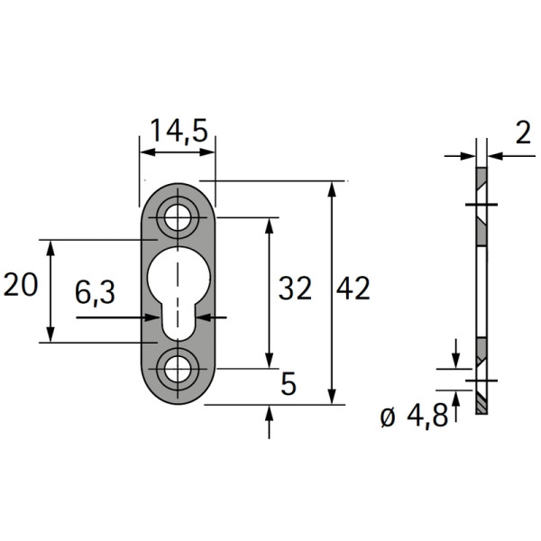 Linsenkopfbeschlag 42mm