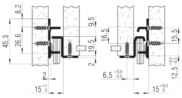 Rollenführung FR 2071 Teilauszug 950mm (Garnitur)