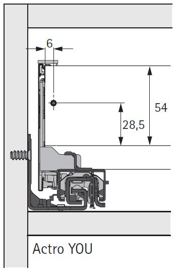 AvanTech YOU Set Zarge, Höhe 101mm x NL 600mm, silber, links und rechts