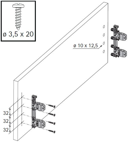 AvanTech YOU Set Zarge, Höhe 187 mm x NL 300 mm, silber, links und rechts