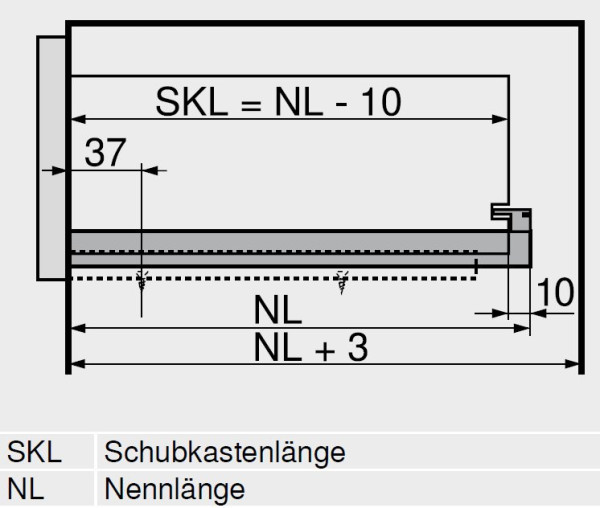 MOVENTO S BLUMOTION Bodenmontage, Vollauszug NL=450